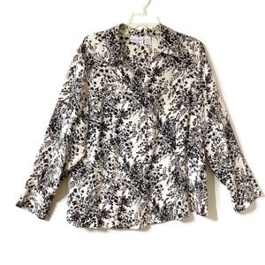 Jaclyn Smith Floral Print 100% Silk Blouse